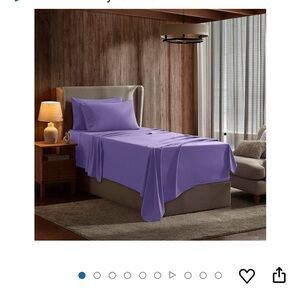 Nestl three piece sheet set twin size deep pocket hotel luxury lavender NWT